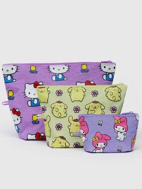 NWT Baggu Go Pouch Set - Hello Kitty & Friends Florals (My Melody, Pompompurin,